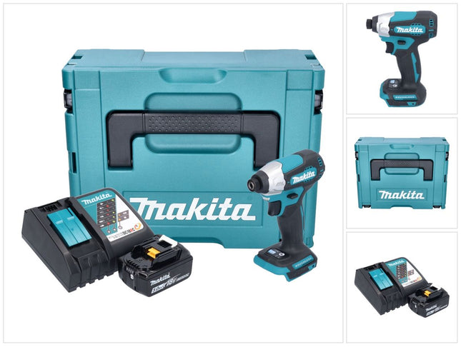 Makita DTD 157 RT1J Clé à choc sans fil 18 V 140 Nm 1/4'' Brushless + 1x batterie 5,0 Ah + chargeur + Makpac