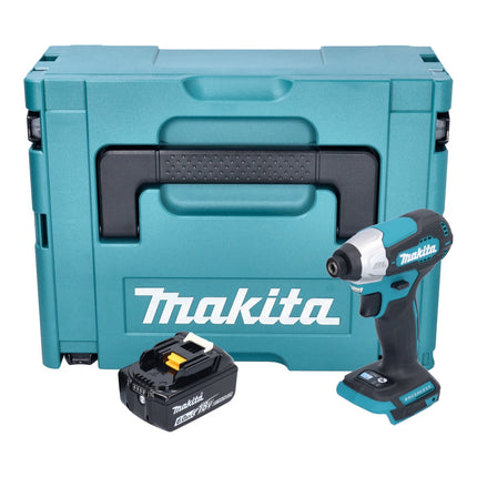 Makita DTD 157 G1J Clé à choc sans fil 18 V 140 Nm 1/4'' Brushless + 1x batterie 6,0 Ah + Makpac - sans chargeur
