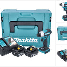 Makita DTD 157 RGJ Clé à choc sans fil 18 V 140 Nm 1/4'' Brushless + 2x batterie 6,0 Ah + chargeur + Makpac