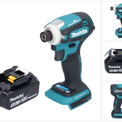 Makita DTD 172 T1 Clé à choc sans fil 18 V 180 Nm 1/4'' Brushless + 1x batterie 5,0 Ah - sans chargeur