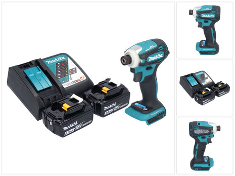 Makita DTD 172 RT Akku Schlagschrauber 18 V 180 Nm 1/4" Brushless + 2x Akku 5,0 Ah + Ladegerät