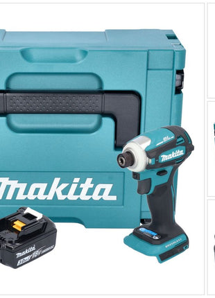 Makita DTD 172 F1J Llave de impacto a batería 18 V 180 Nm 1/4" sin escobillas + 1x batería 3,0 Ah + Makpac - sin cargador