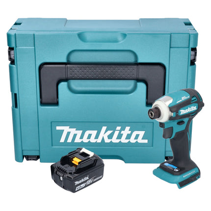 Makita DTD 172 M1J Clé à choc sans fil 18 V 180 Nm 1/4'' Brushless + 1x batterie 4,0 Ah + Makpac - sans chargeur