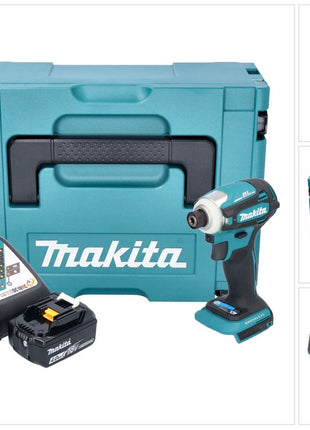 Makita DTD 172 RM1J Atornillador de impacto inalámbrico 18 V 180 Nm 1/4" sin escobillas + 1x batería 4,0 Ah + cargador + Makpac