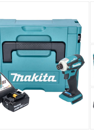 Makita DTD 172 RT1J llave de impacto a batería 18 V 180 Nm 1/4" sin escobillas + 1x batería 5,0 Ah + cargador + Makpac