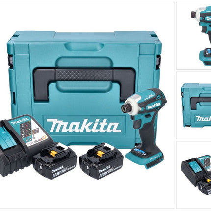 Makita DTD 172 RTJ visseuse à chocs sans fil 18 V 180 Nm 1/4'' sans balais + 2x batterie 5,0 Ah + chargeur + Makpac