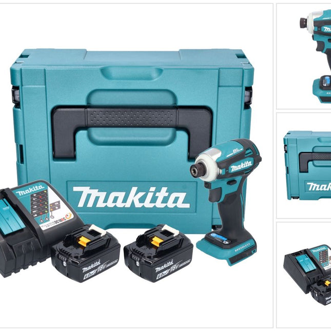 Makita DTD 172 RGJ clé à chocs sans fil 18 V 180 Nm 1/4'' sans balais + 2x batterie 6,0 Ah + chargeur + Makpac