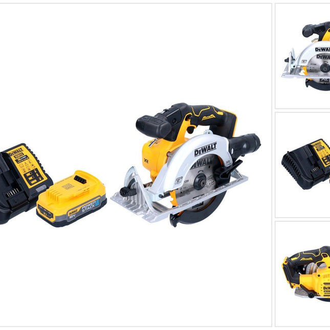DeWalt DCS 565 E1 Scie circulaire 18 V 165 mm Brushless + 1x batterie Powerstack 1,7 Ah + chargeur
