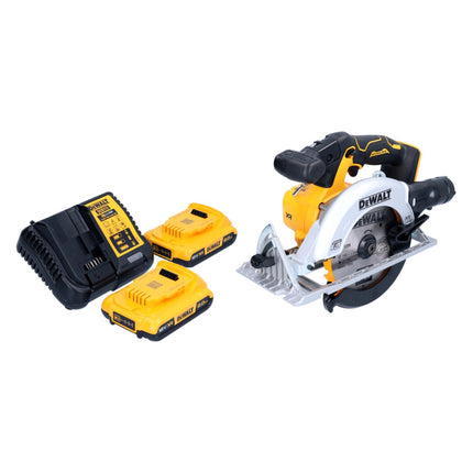 DeWalt DCS 565 D2 Scie circulaire portative sans fil 18 V 165 mm Brushless + 2x batterie 2,0 Ah + chargeur