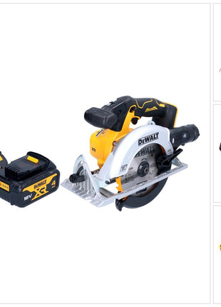 DeWalt DCS 565 M1 Akku Handkreissäge 18 V 165 mm Brushless + 1x Akku 4,0 Ah + Ladegerät