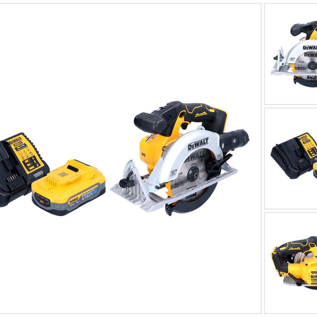 DeWalt DCS 565 H1 Scie circulaire manuelle sans fil 18 V 165 mm Brushless + 1x batterie Powerstack 5,0 Ah + chargeur