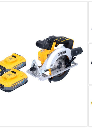 Sierra circular a batería DeWalt DCS 565 H2 18 V 165 mm sin escobillas + 2x batería Powerstack 5,0 Ah + cargador