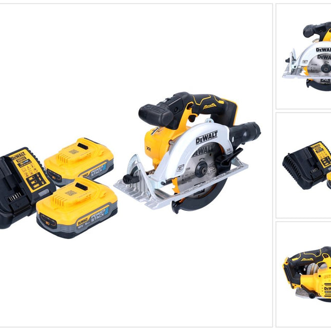 DeWalt DCS 565 H2 Scie circulaire portative sans fil 18 V 165 mm Brushless + 2x Powerstack batterie 5,0 Ah + chargeur