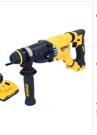 Marteau combiné à batterie DeWalt DCH 263 D1 18 V 3 J SDS Plus Brushless + 1x batterie 2,0 Ah + chargeur