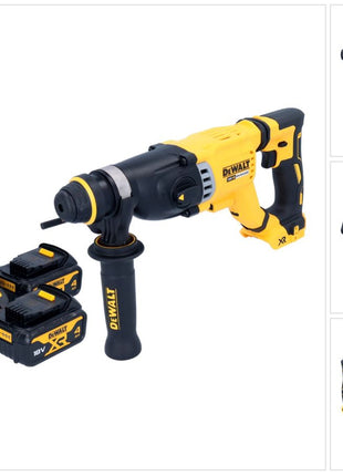 Marteau combiné à batterie DeWalt DCH 263 M2 18 V 3 J SDS Plus Brushless + 2x batteries 4,0 Ah + chargeur