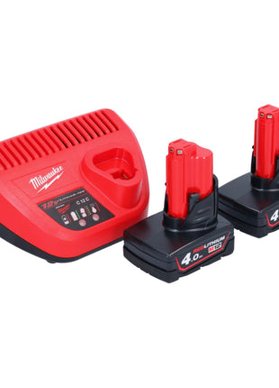 Milwaukee M12 FPP2A2-402X Kombo Set ( 4933480587 ) Perceuse-visseuse à percussion sans fil M12 FPD2 45 Nm + M12 FID2 Visseuse à percussion sans fil 170 Nm 1/4'' Brushless + 2x batterie 4,0 Ah + chargeur + HD-Box