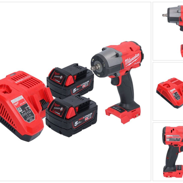 Milwaukee M18 FMTIW2F38-502 Clé à choc sans fil 18 V 745 Nm 3/8'' Brushless + 2x batterie 5,0 Ah + chargeur