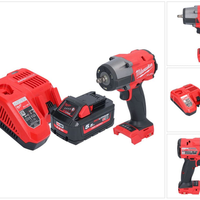 Milwaukee M18 FMTIW2F38-551 Clé à choc sans fil 18 V 745 Nm 3/8'' Brushless + 1x batterie 5,5 Ah + chargeur