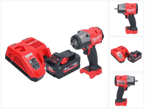 Milwaukee M18 FMTIW2F38-551 Cordless impact wrench 18 V 745 Nm 3/8" brushless + 1x rechargeable battery 5.5 Ah + charger