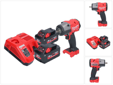 Llave de impacto a batería Milwaukee M18 FMTIW2F38-552 18 V 745 Nm 3/8" sin escobillas + 2x batería 5,5 Ah + cargador