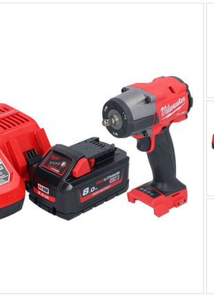 Milwaukee M18 FMTIW2F38-801 Akumulatorowy klucz udarowy 18 V 745 Nm 3/8" bezszczotkowy + 1x akumulator 8,0 Ah + ładowarka