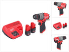 Taladro percutor inalámbrico Milwaukee M12 FPD2-252 12 V 45 Nm sin escobillas + 2x baterías 2,5 Ah + cargador