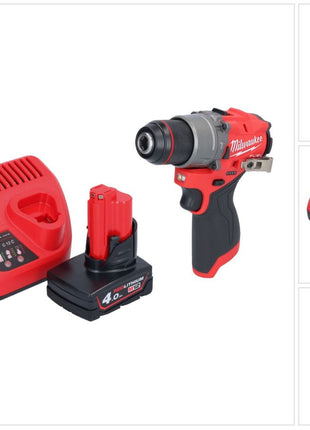 Milwaukee M12 FPD2-401 Akku Schlagbohrschrauber 12 V 45 Nm Brushless + 1x Akku 4,0 Ah + Ladegerät