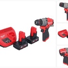 Perceuse à percussion sans fil Milwaukee M12 FPD2-402 12 V 45 Nm sans balais + 2 batteries 4,0 Ah + chargeur