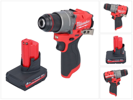 Milwaukee M12 FPD2-501 akumulatorowa wiertarka udarowa 12 V 45 Nm bezszczotkowa + 1x akumulator 5,0 Ah - bez ładowarki