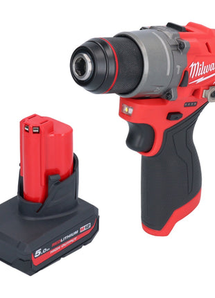 Taladro percutor inalámbrico Milwaukee M12 FPD2-501 12 V 45 Nm sin escobillas + 1x batería 5,0 Ah - sin cargador