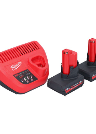 Perceuse à percussion sans fil Milwaukee M12 FPD2-502 12 V 45 Nm sans balais + 2 batteries 5,0 Ah + chargeur