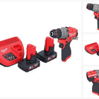 Perceuse à percussion sans fil Milwaukee M12 FPD2-602 12 V 45 Nm sans balais + 2 batteries 6,0 Ah + chargeur