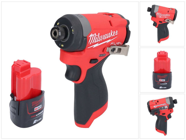 Milwaukee M12 FID2-201 Clé à choc sans fil 12 V 170 Nm 1/4" Brushless + 1x batterie 2,0 Ah - sans chargeur