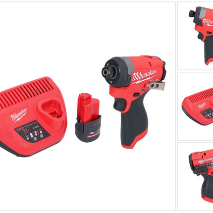 Clé à chocs sans fil Milwaukee M12 FID2-251 12 V 170 Nm 1/4" brushless + 1x batterie 2,5 Ah + chargeur