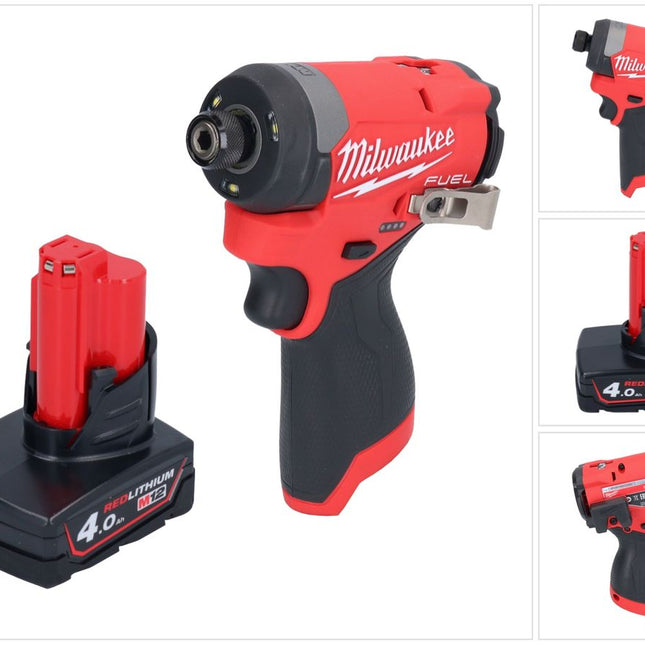 Clé à chocs sans fil Milwaukee M12 FID2-401 12 V 170 Nm 1/4" brushless + 1x batterie 4,0 Ah - sans chargeur