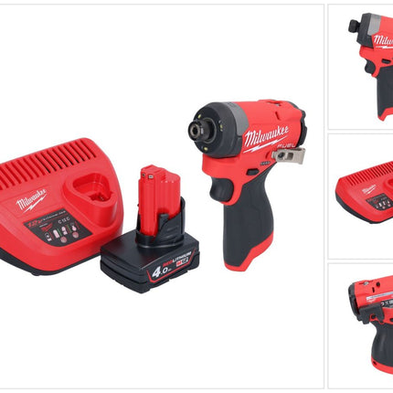 Clé à chocs sans fil Milwaukee M12 FID2-401 12 V 170 Nm 1/4" sans balai + 1x batterie 4,0 Ah + chargeur