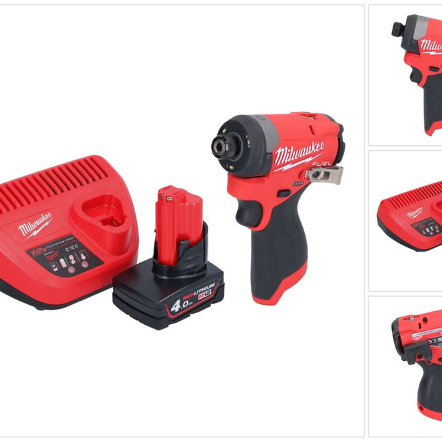 Clé à chocs sans fil Milwaukee M12 FID2-401 12 V 170 Nm 1/4" sans balai + 1x batterie 4,0 Ah + chargeur