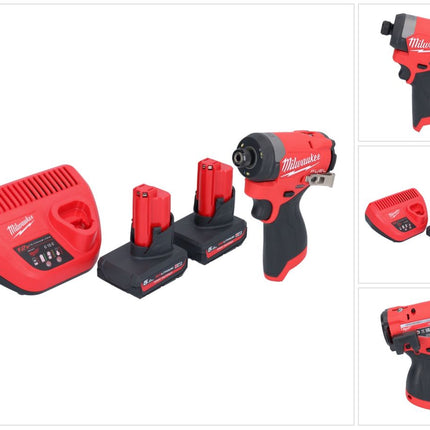 Clé à chocs sans fil Milwaukee M12 FID2-502 12 V 170 Nm 1/4" brushless + 2x batteries 5,0 Ah + chargeur