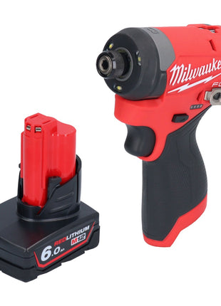 Clé à chocs sans fil Milwaukee M12 FID2-601 12 V 170 Nm 1/4" brushless + 1x batterie 6,0 Ah - sans chargeur