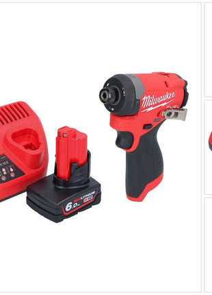 Clé à chocs sans fil Milwaukee M12 FID2-601 12 V 170 Nm 1/4" sans balai + 1x batterie 6,0 Ah + chargeur