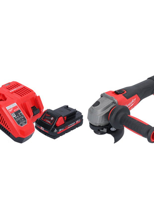 Amoladora angular a batería Milwaukee M18 FSAG115X-301 18 V 115 mm sin escobillas + 1x batería 3,0 Ah + cargador