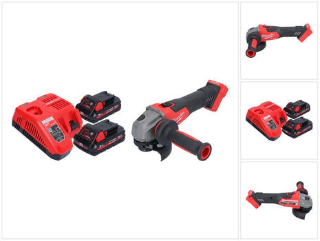 Meuleuse d'angle sur batterie Milwaukee M18 FSAG115X-302 18 V 115 mm sans balais + 2x batteries 3,0 Ah + chargeur