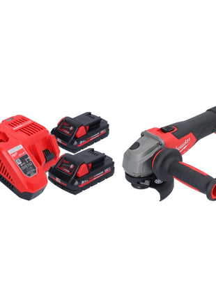 Meuleuse d'angle sur batterie Milwaukee M18 FSAG115X-302 18 V 115 mm sans balais + 2x batteries 3,0 Ah + chargeur