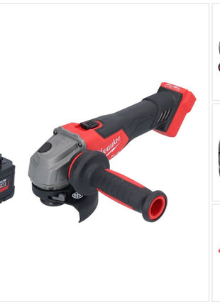 Amoladora angular a batería Milwaukee M18 FSAG115X-801 18 V 115 mm sin escobillas + 1x batería 8,0 Ah - sin cargador