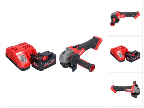 Amoladora angular a batería Milwaukee M18 FSAG115X-801 18 V 115 mm sin escobillas + 1x batería 8,0 Ah + cargador