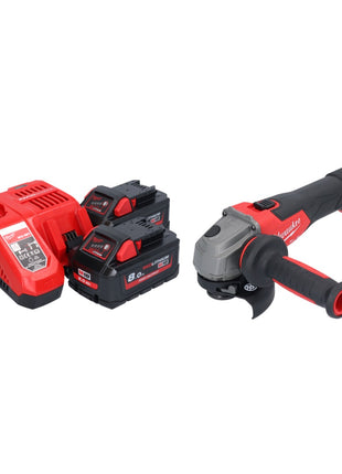 Meuleuse d'angle sur batterie Milwaukee M18 FSAG115X-802 18 V 115 mm sans balais + 2x batteries 8,0 Ah + chargeur