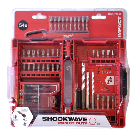 Juego de brocas y brocas Milwaukee Shockwave 54 piezas (4932479855) Phillips / Pozidriv / Torx / Hex / Slotted