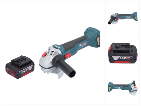 Bosch GWS 18V-10 Amoladora angular a batería profesional 18 V 115 mm sin escobillas + 1x batería 4,0 Ah - sin cargador