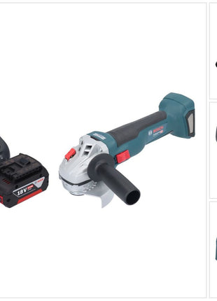 Bosch GWS 18V-10 Profesjonalna akumulatorowa szlifierka kątowa 18 V 115 mm bezszczotkowa + 1x akumulator 5,0 Ah + ładowarka