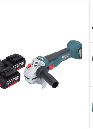 Bosch GWS 18V-10 Professional Akku Winkelschleifer 18 V 115 mm Brushless + 2x Akku 5,0 Ah + Ladegerät